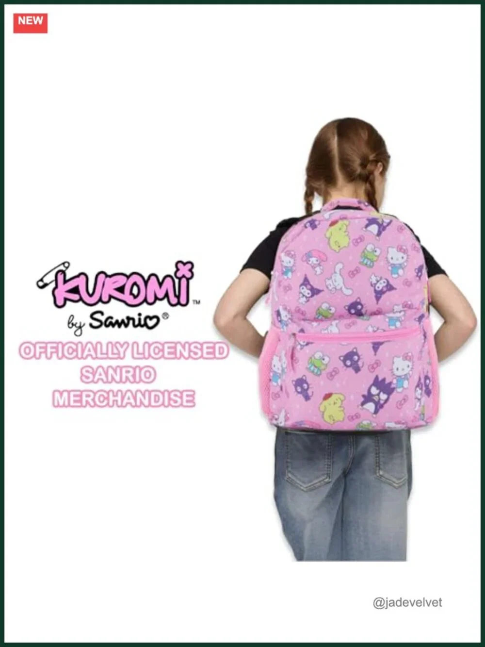 Sanrio Backpack with Laptop Sleeve & Padded Straps for School